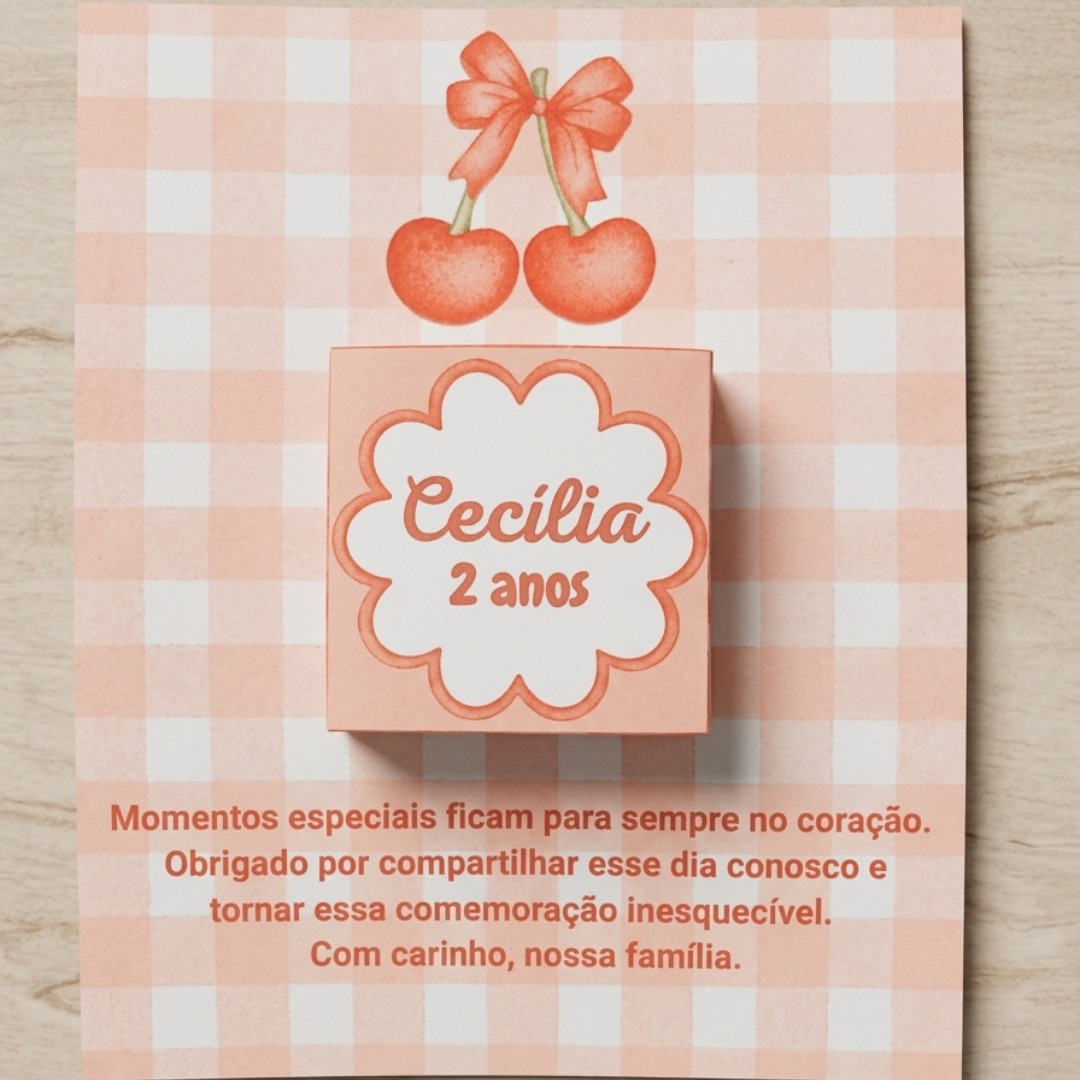Cartão de Agradecimento Cerejinha
