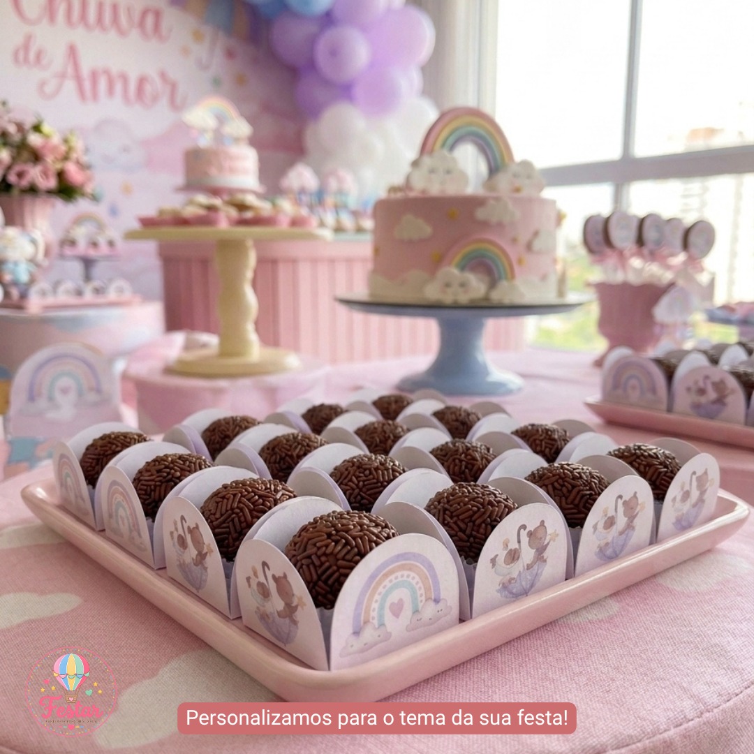 Forminhas para doce Chuva de Amor Rosa