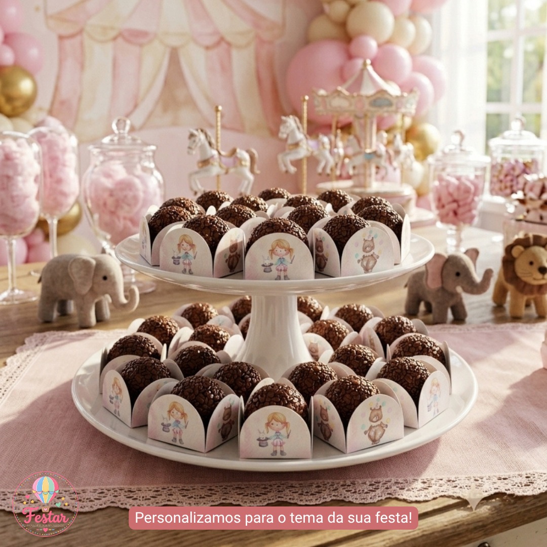 Forminhas para doce Circo Rosa